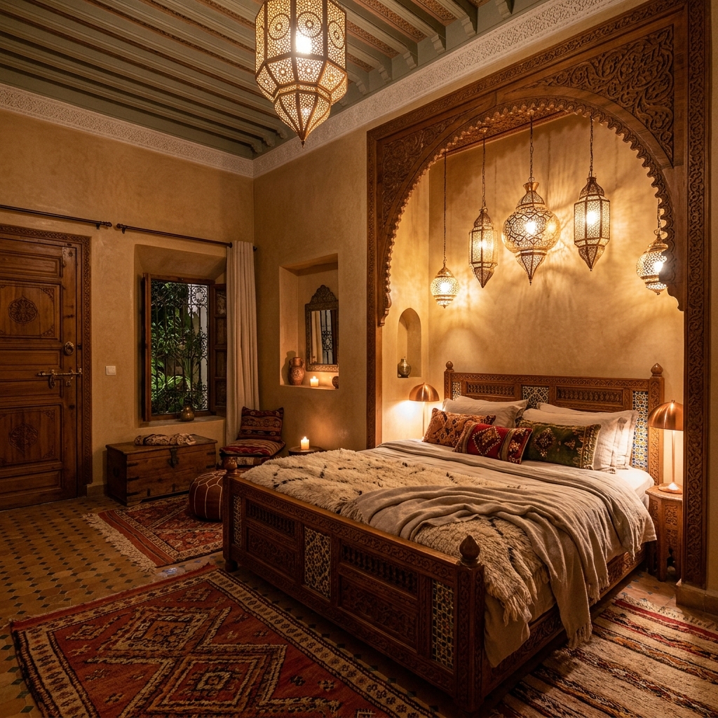 Quarto de inspiração tradicional marroquina
